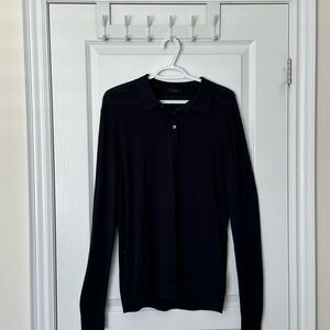 COS - Black Long Sleeve Polo Shirt
